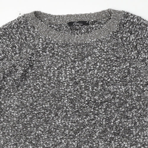 BM Collection Womens Grey Round Neck  Polyester Pullover Jumper Size M