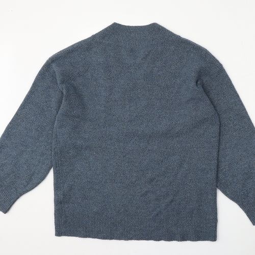 TU Mens Blue V-Neck  Acrylic Pullover Jumper Size M