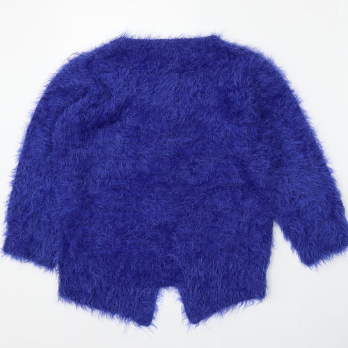 Stella Womens Blue Round Neck  Cotton Cardigan Jumper Size S
