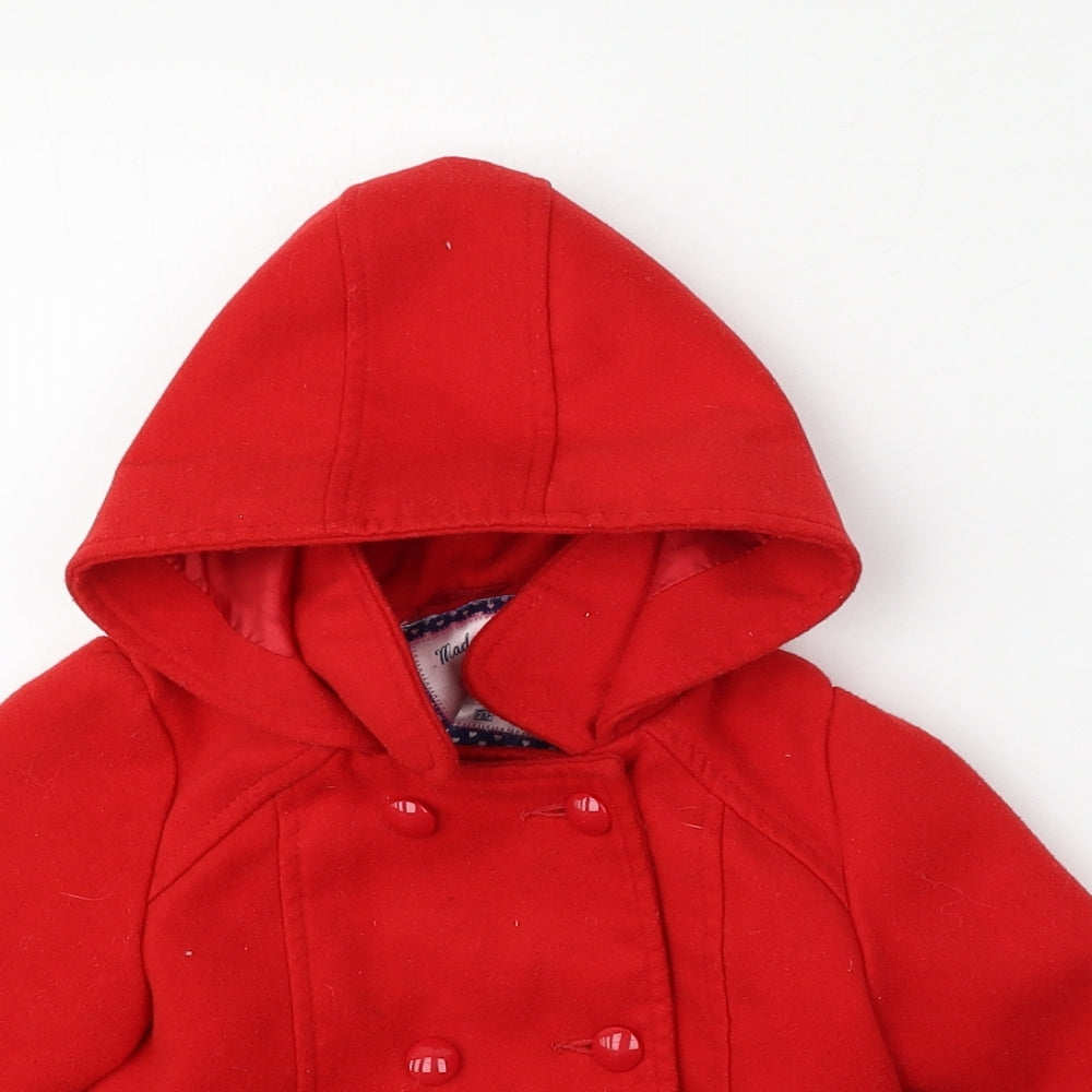 F&F Girls Red   Jacket  Size 12-18 Months   Button