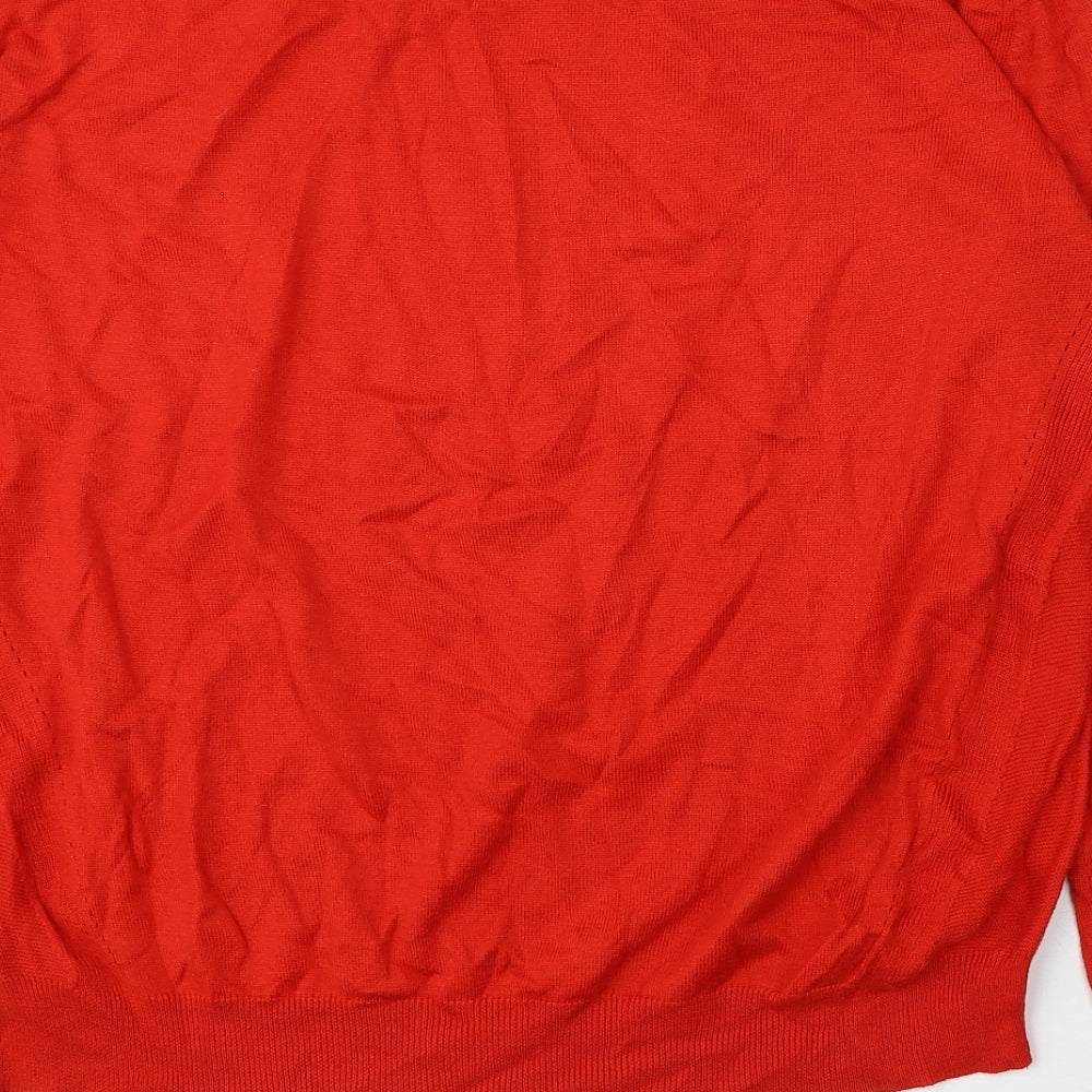 Very Womens Orange Round Neck  Cotton Pullover Jumper Size 16