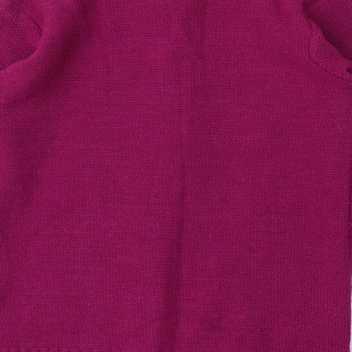 Afibel Womens Purple Mock Neck  Acrylic Full Zip Jumper Size 10