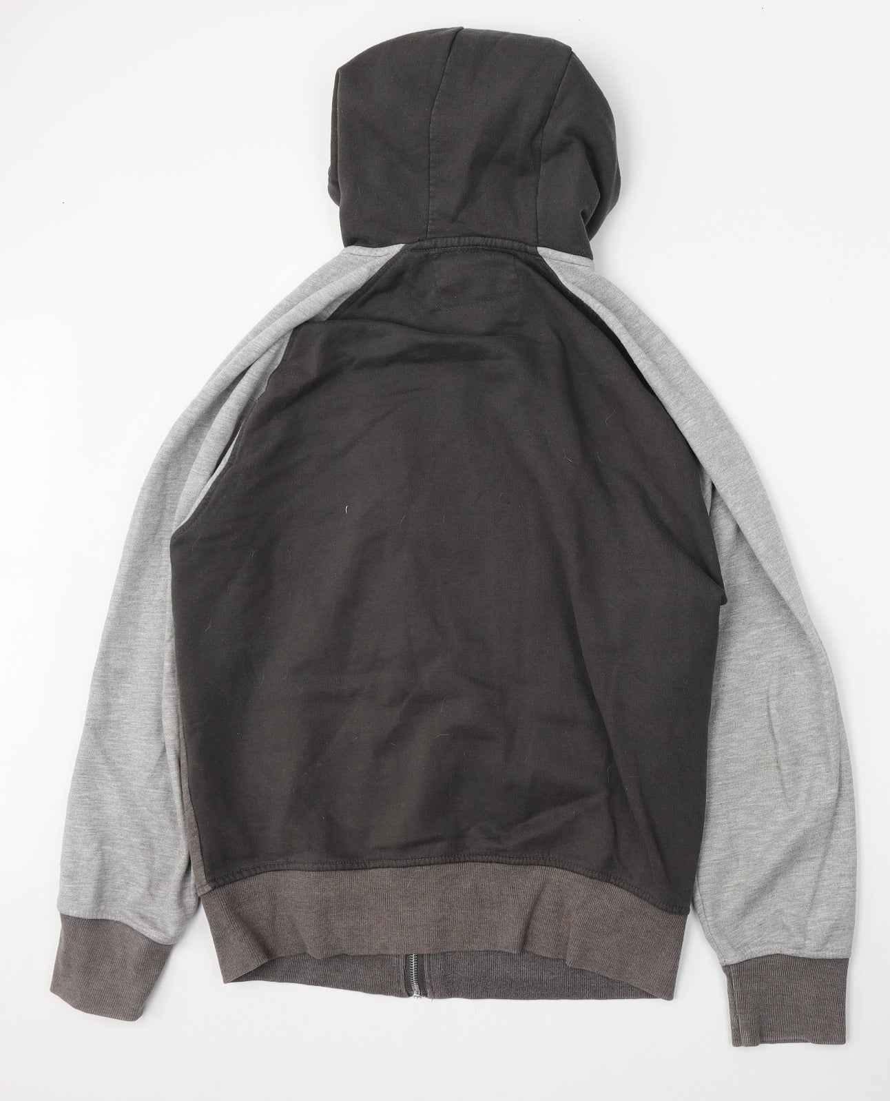 Crosshatch Mens Grey  Polyester Full Zip Hoodie Size M