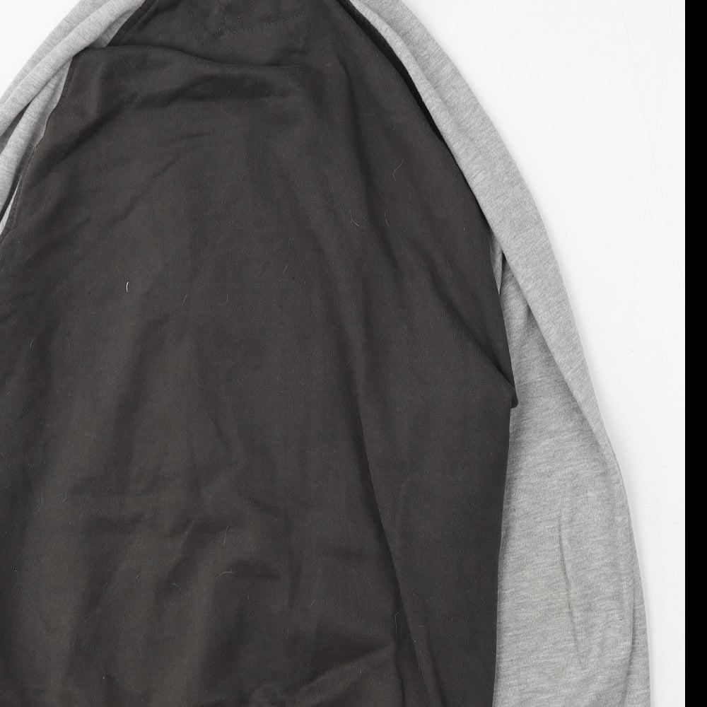Crosshatch Mens Grey  Polyester Full Zip Hoodie Size M