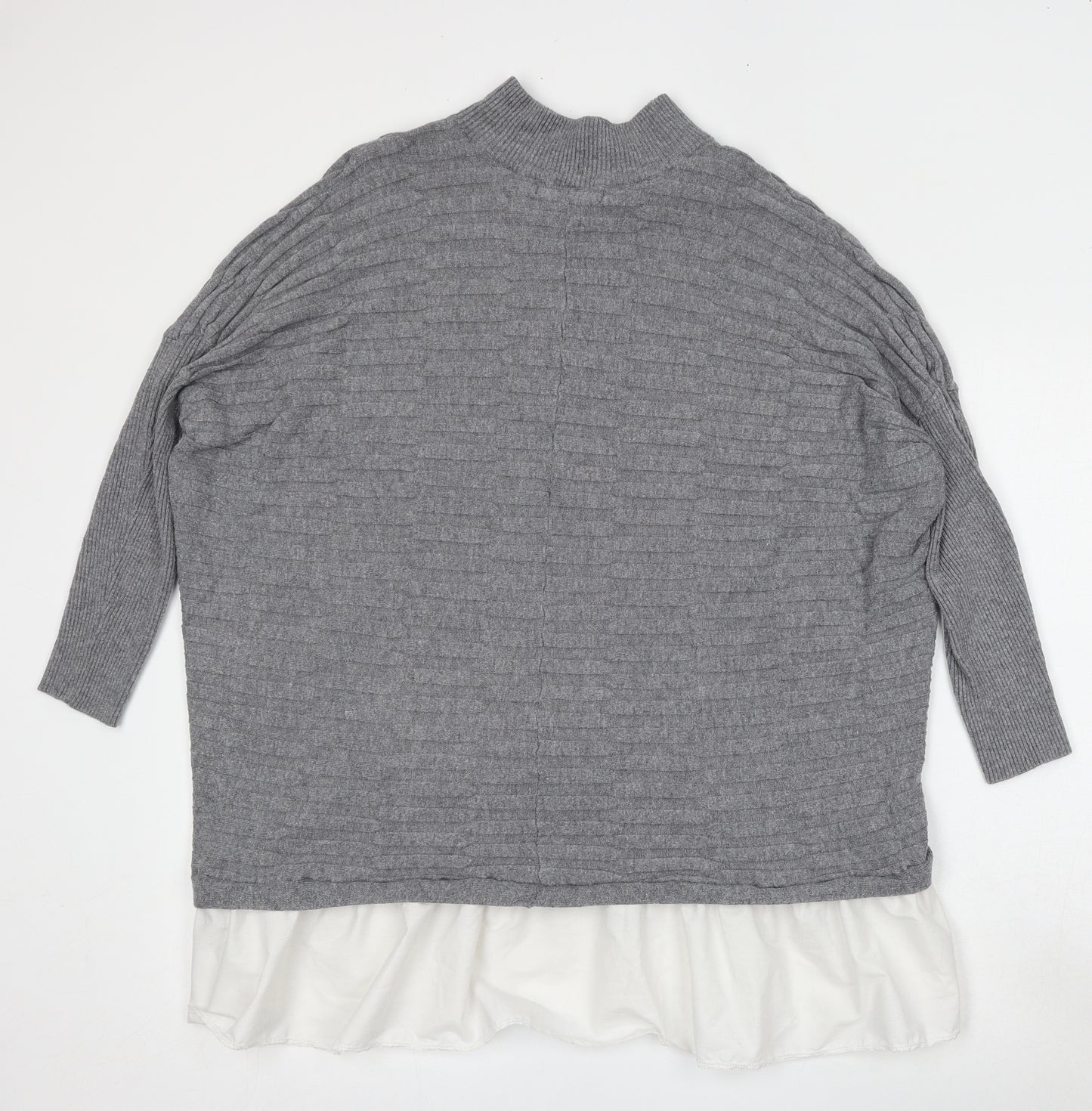 Cameo Womens Grey Round Neck  Viscose Pullover Jumper Size S