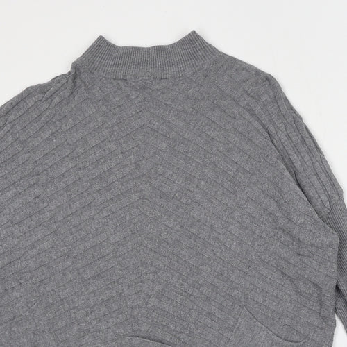 Cameo Womens Grey Round Neck  Viscose Pullover Jumper Size S