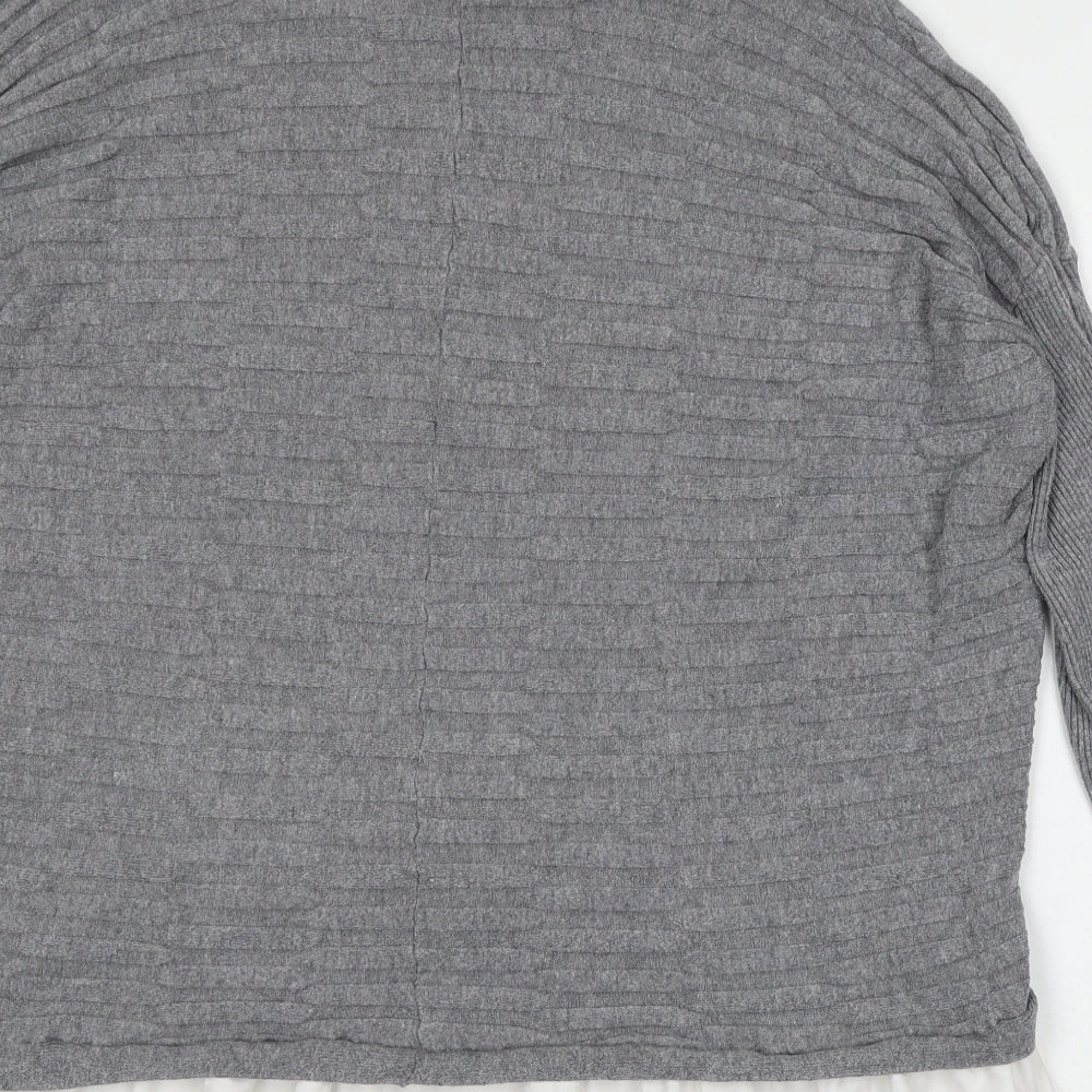 Cameo Womens Grey Round Neck  Viscose Pullover Jumper Size S