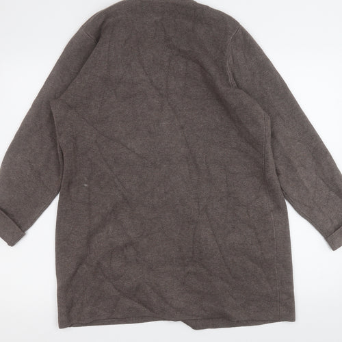 Marble Womens Brown   Jacket Coatigan Size 12  Hook & Eye
