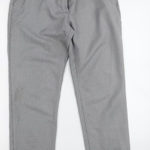 Dorothy Perkins Womens Grey Check Polyester Dress Pants Trousers Size 8 L24 in Regular Zip