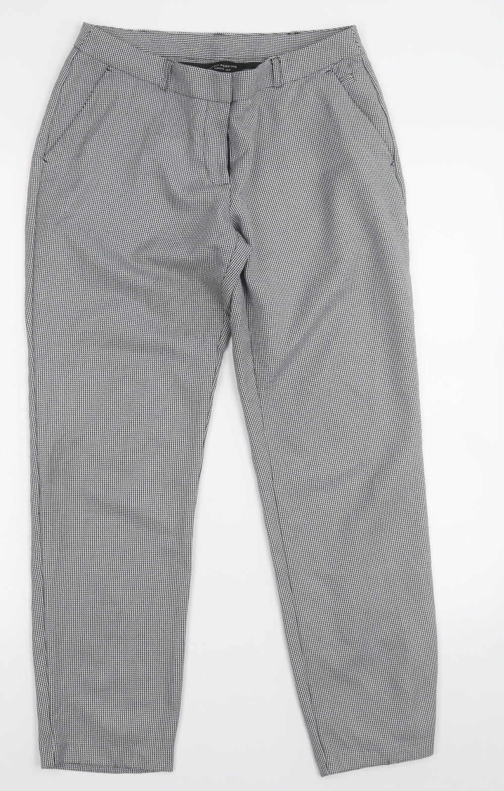 Dorothy Perkins Womens Grey Check Polyester Dress Pants Trousers Size 8 L24 in Regular Zip