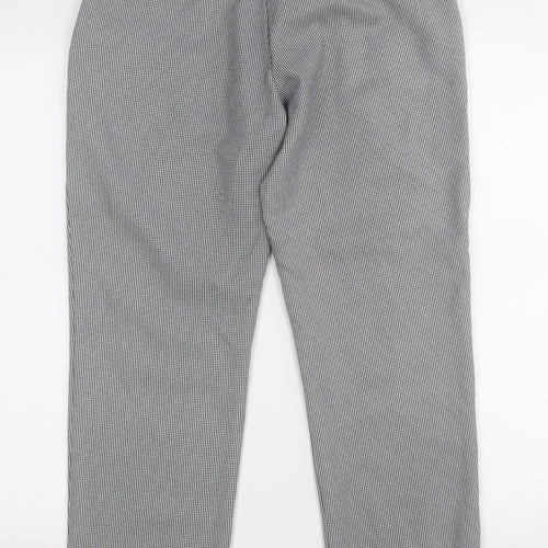 Dorothy Perkins Womens Grey Check Polyester Dress Pants Trousers Size 8 L24 in Regular Zip