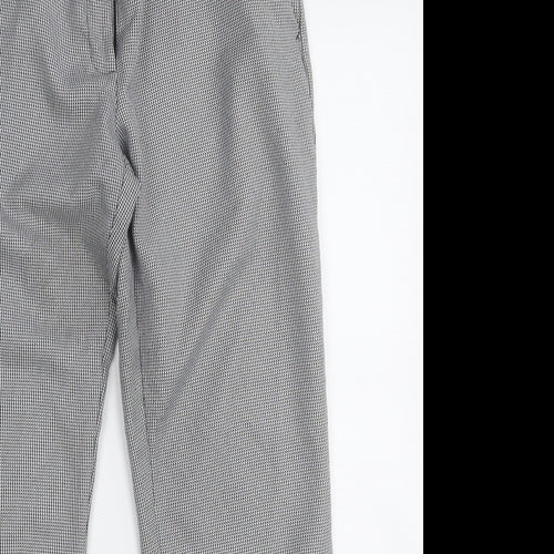 Dorothy Perkins Womens Grey Check Polyester Dress Pants Trousers Size 8 L24 in Regular Zip