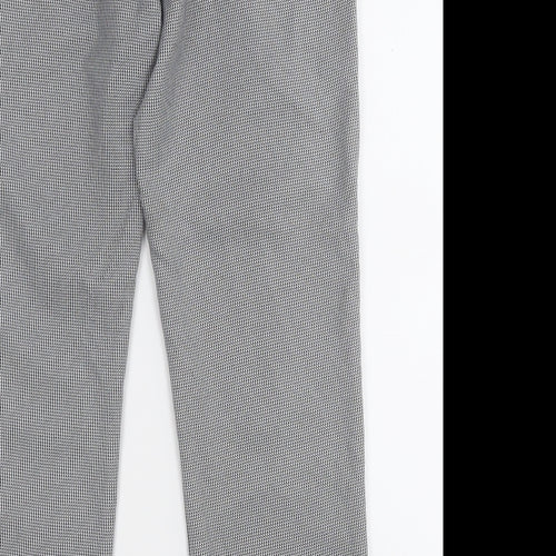 Dorothy Perkins Womens Grey Check Polyester Dress Pants Trousers Size 8 L24 in Regular Zip
