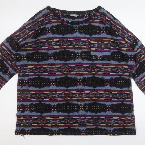 Marks and Spencer Womens Multicoloured Round Neck Geometric Acrylic Pullover Jumper Size 2XL