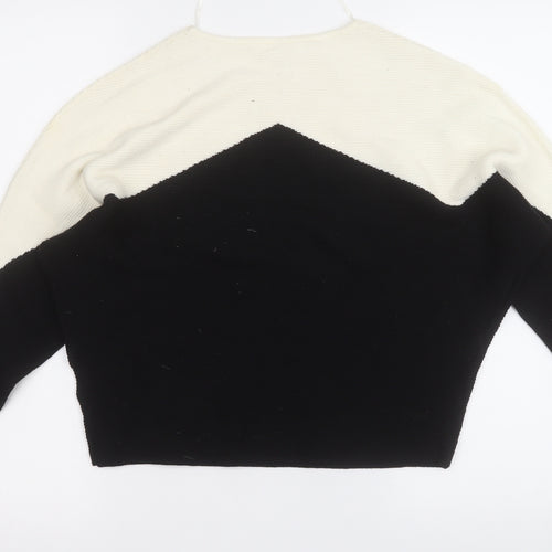 Primark Womens Black Round Neck  Viscose Pullover Jumper Size 6
