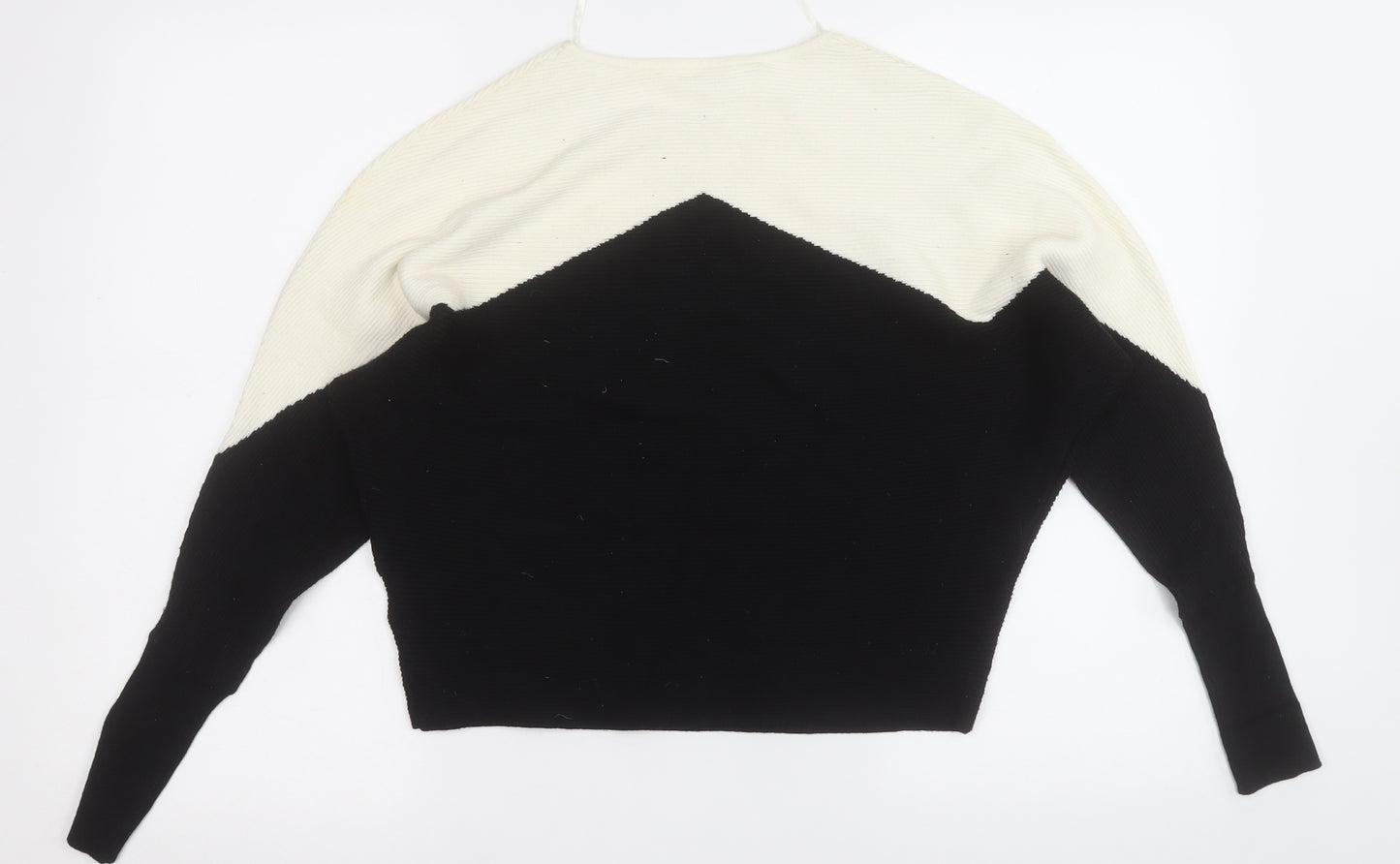 Primark Womens Black Round Neck  Viscose Pullover Jumper Size 6