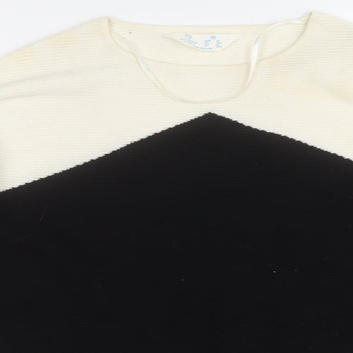 Primark Womens Black Round Neck  Viscose Pullover Jumper Size 6