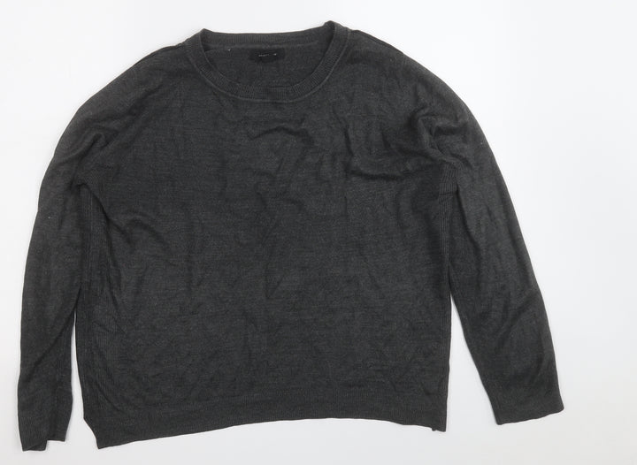 Atmosphere Womens Grey Round Neck  Acrylic Pullover Jumper Size 16