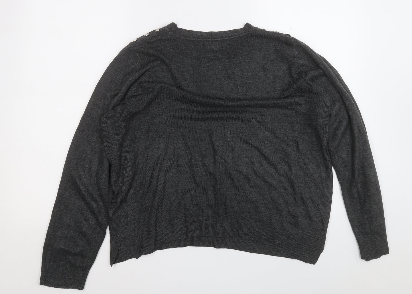 Atmosphere Womens Grey Round Neck  Acrylic Pullover Jumper Size 16
