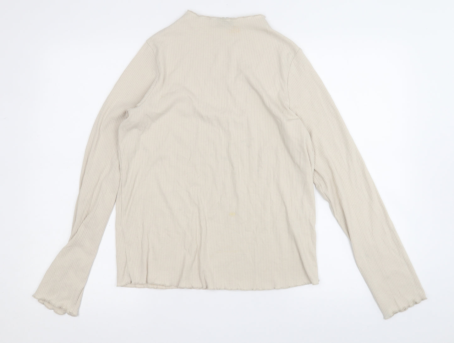 George Womens Beige  Polyester Basic T-Shirt Size 14 Round Neck