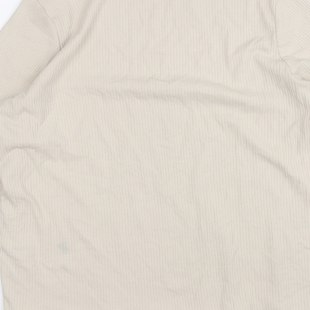 George Womens Beige  Polyester Basic T-Shirt Size 14 Round Neck