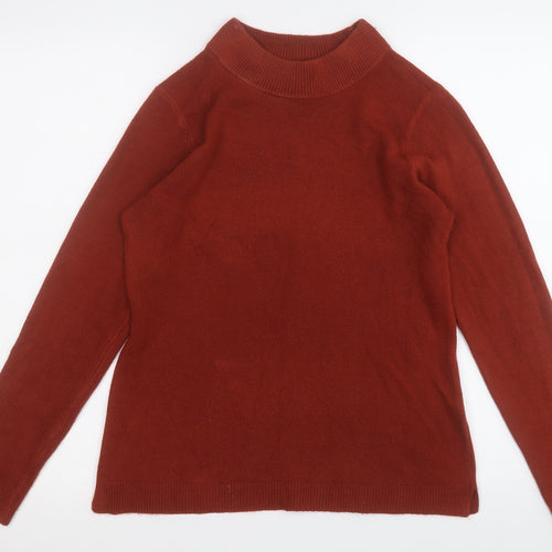 Papaya Womens Orange Round Neck  Acrylic Pullover Jumper Size 12