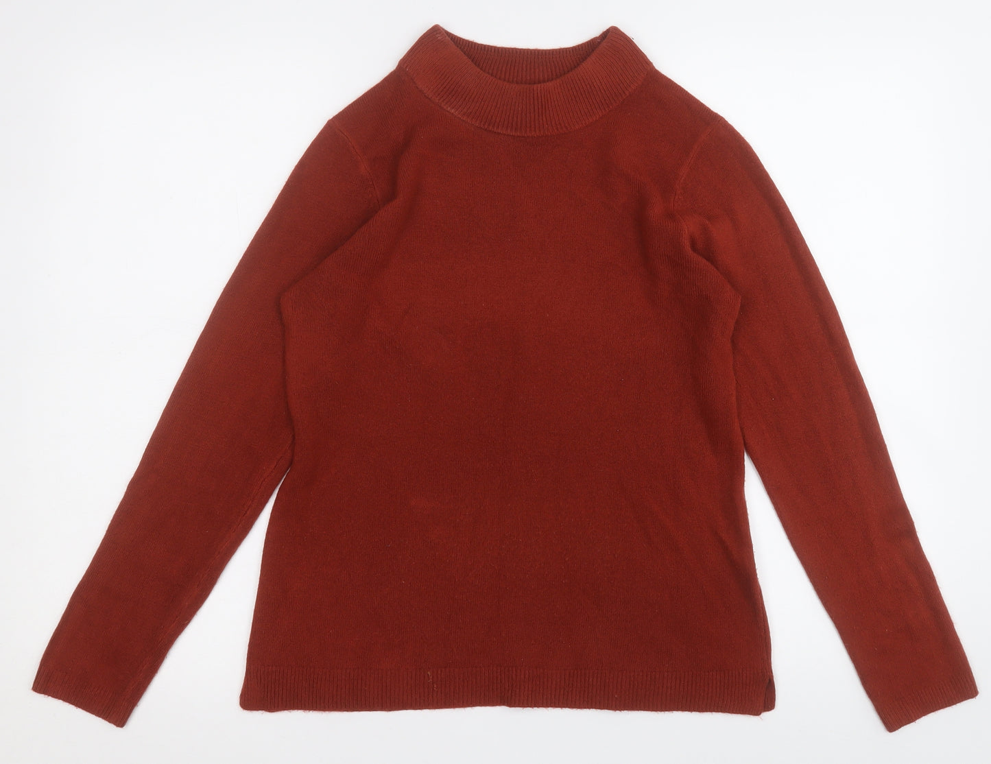 Papaya Womens Orange Round Neck  Acrylic Pullover Jumper Size 12