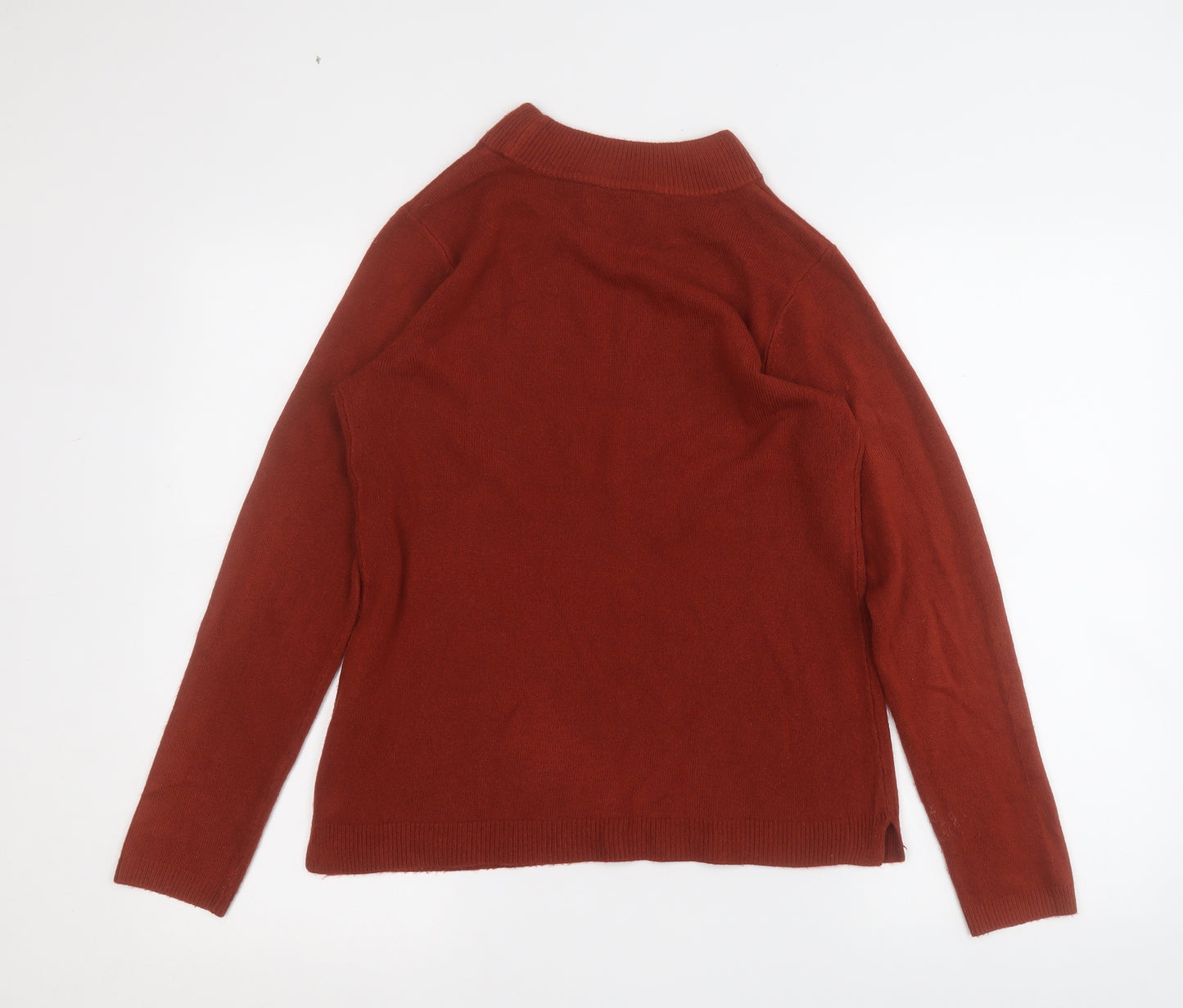 Papaya Womens Orange Round Neck  Acrylic Pullover Jumper Size 12
