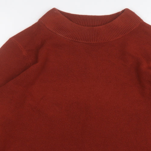 Papaya Womens Orange Round Neck  Acrylic Pullover Jumper Size 12