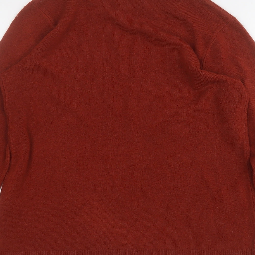 Papaya Womens Orange Round Neck  Acrylic Pullover Jumper Size 12