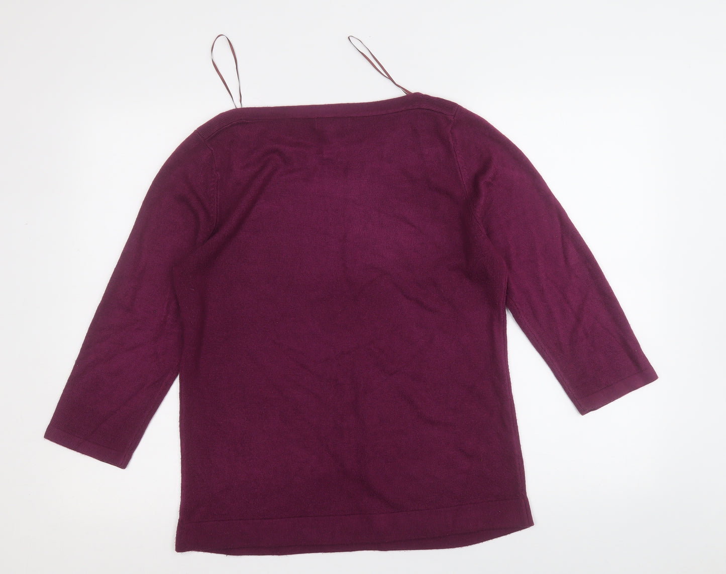 Papaya Womens Purple Round Neck  Acrylic Pullover Jumper Size 14