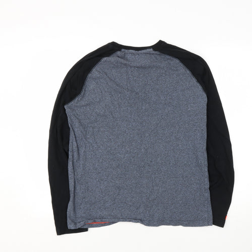 Superdry Mens Grey  Polyester  T-Shirt Size L Round Neck