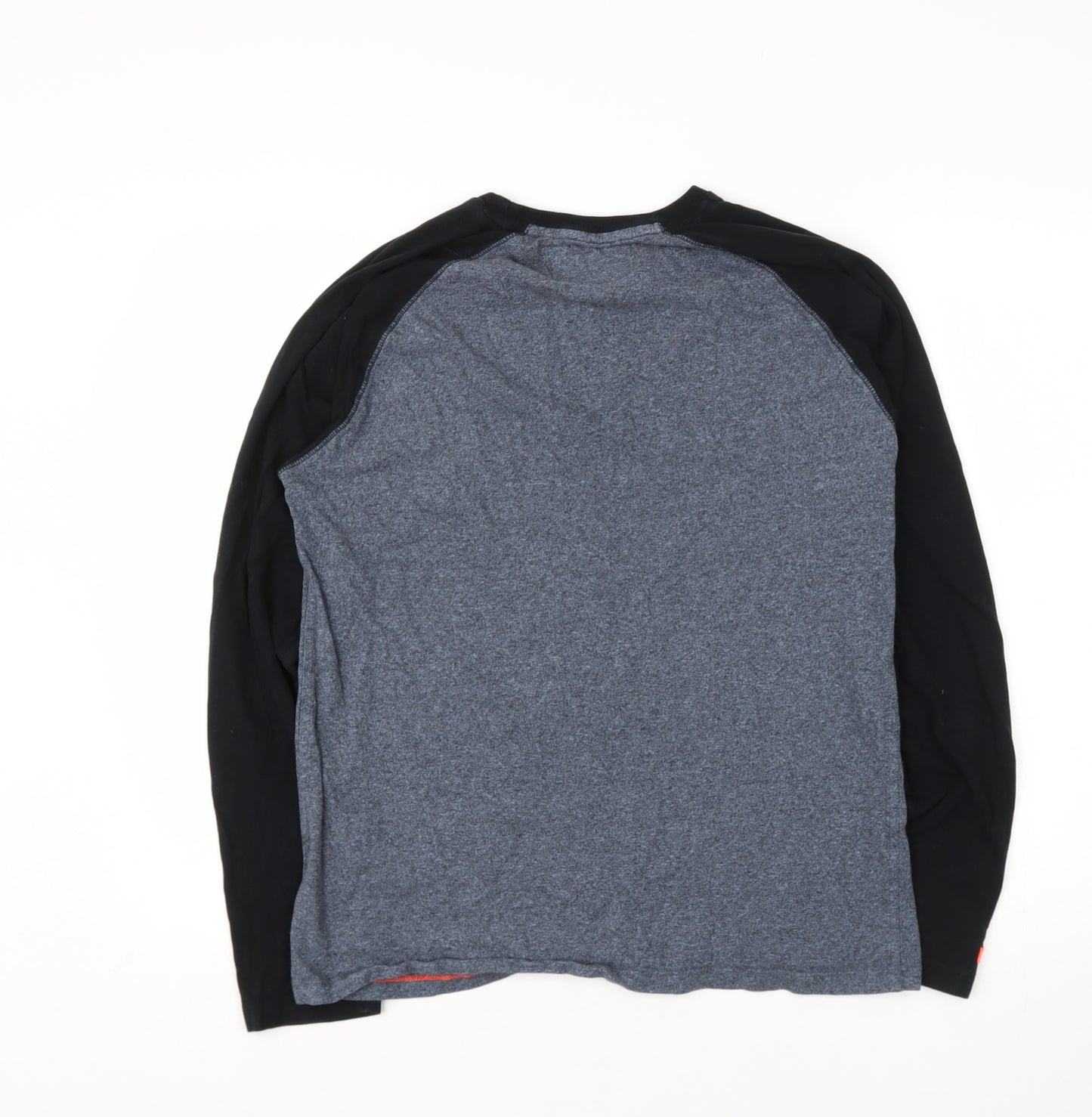 Superdry Mens Grey  Polyester  T-Shirt Size L Round Neck
