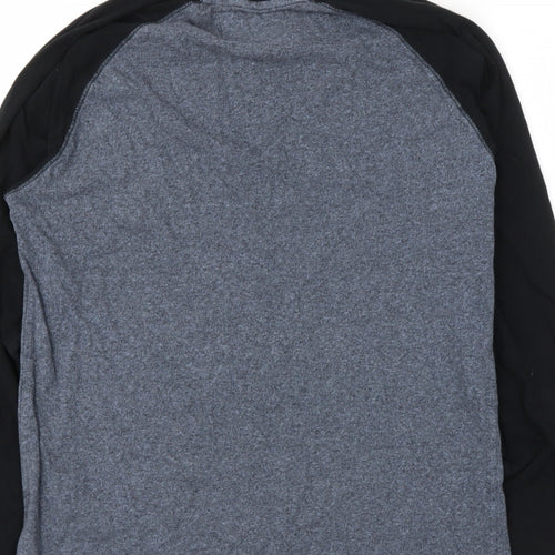Superdry Mens Grey  Polyester  T-Shirt Size L Round Neck