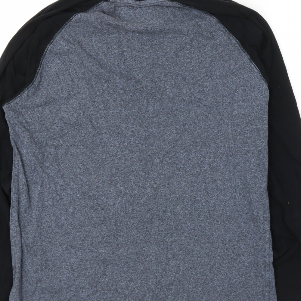 Superdry Mens Grey  Polyester  T-Shirt Size L Round Neck