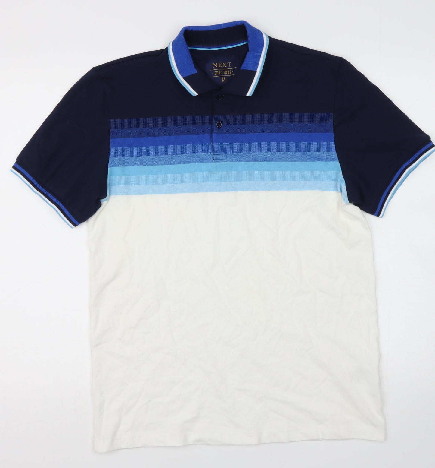 NEXT Mens Blue  Cotton  Polo Size M Henley