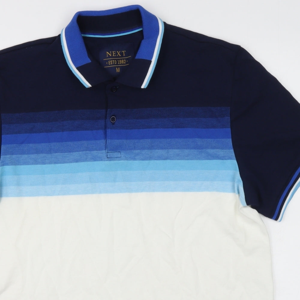 NEXT Mens Blue  Cotton  Polo Size M Henley