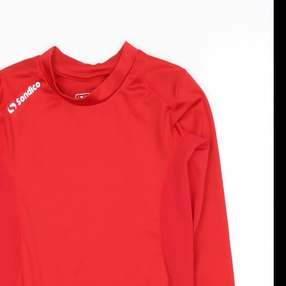 Sondico Boys Red  Polyester Pullover Casual Size 7 Years Round Neck