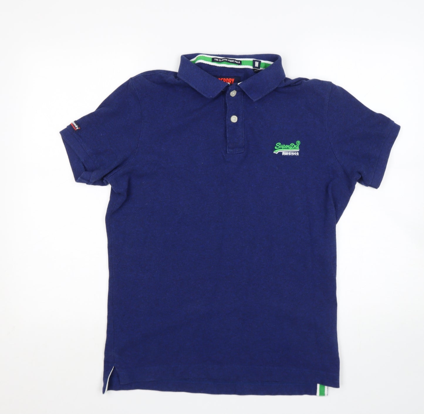 Superdry Mens Blue  Cotton  Polo Size M Collared