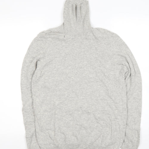 Topman Mens Grey Roll Neck  Wool Pullover Jumper Size M