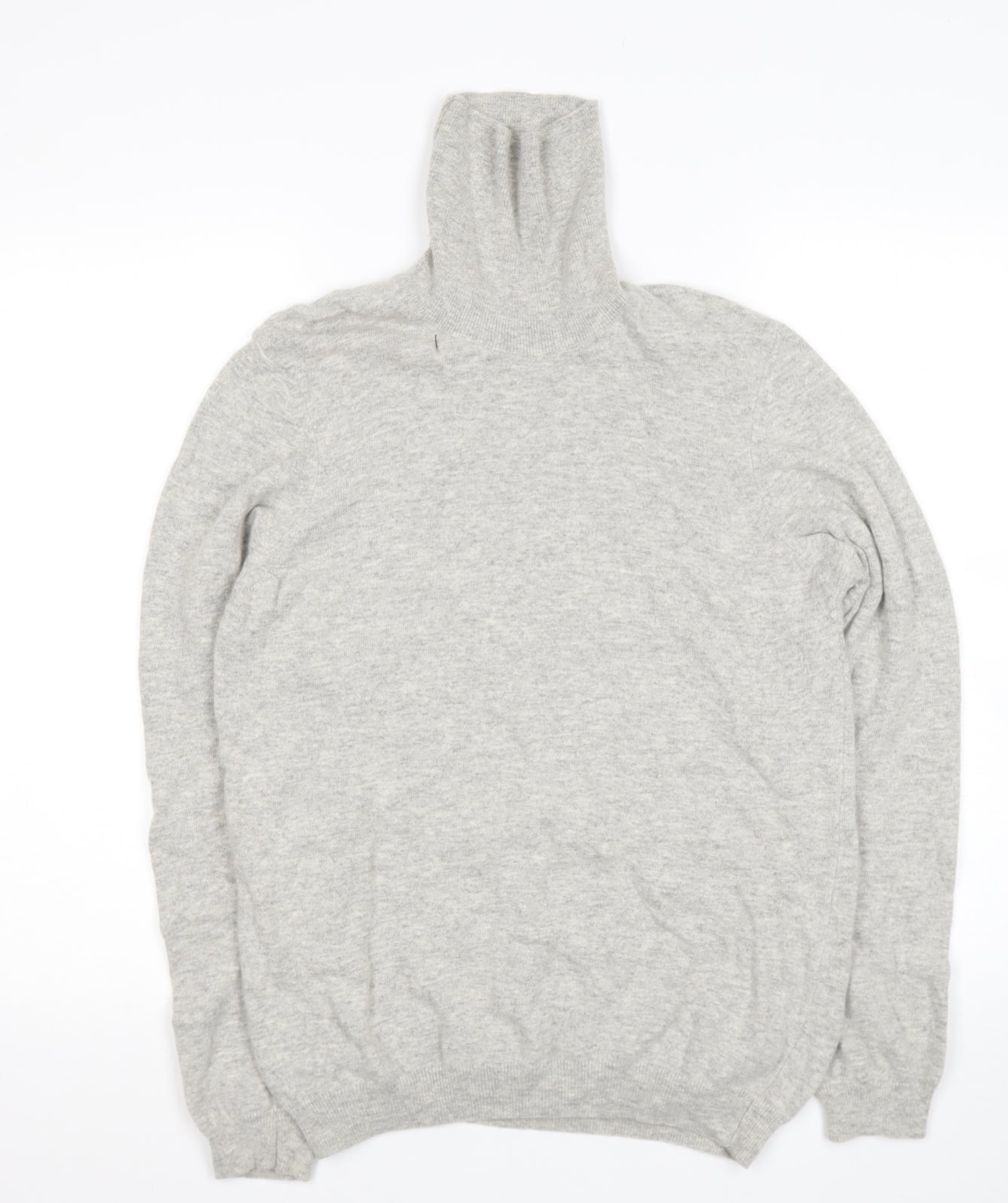 Topman Mens Grey Roll Neck  Wool Pullover Jumper Size M