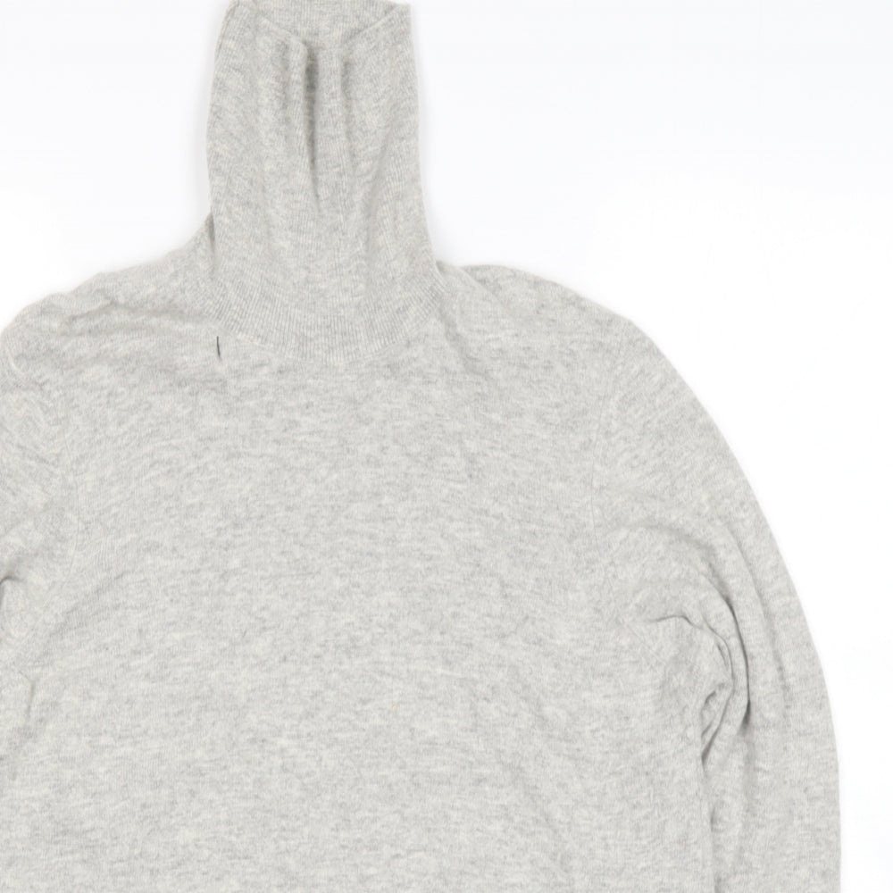 Topman Mens Grey Roll Neck  Wool Pullover Jumper Size M