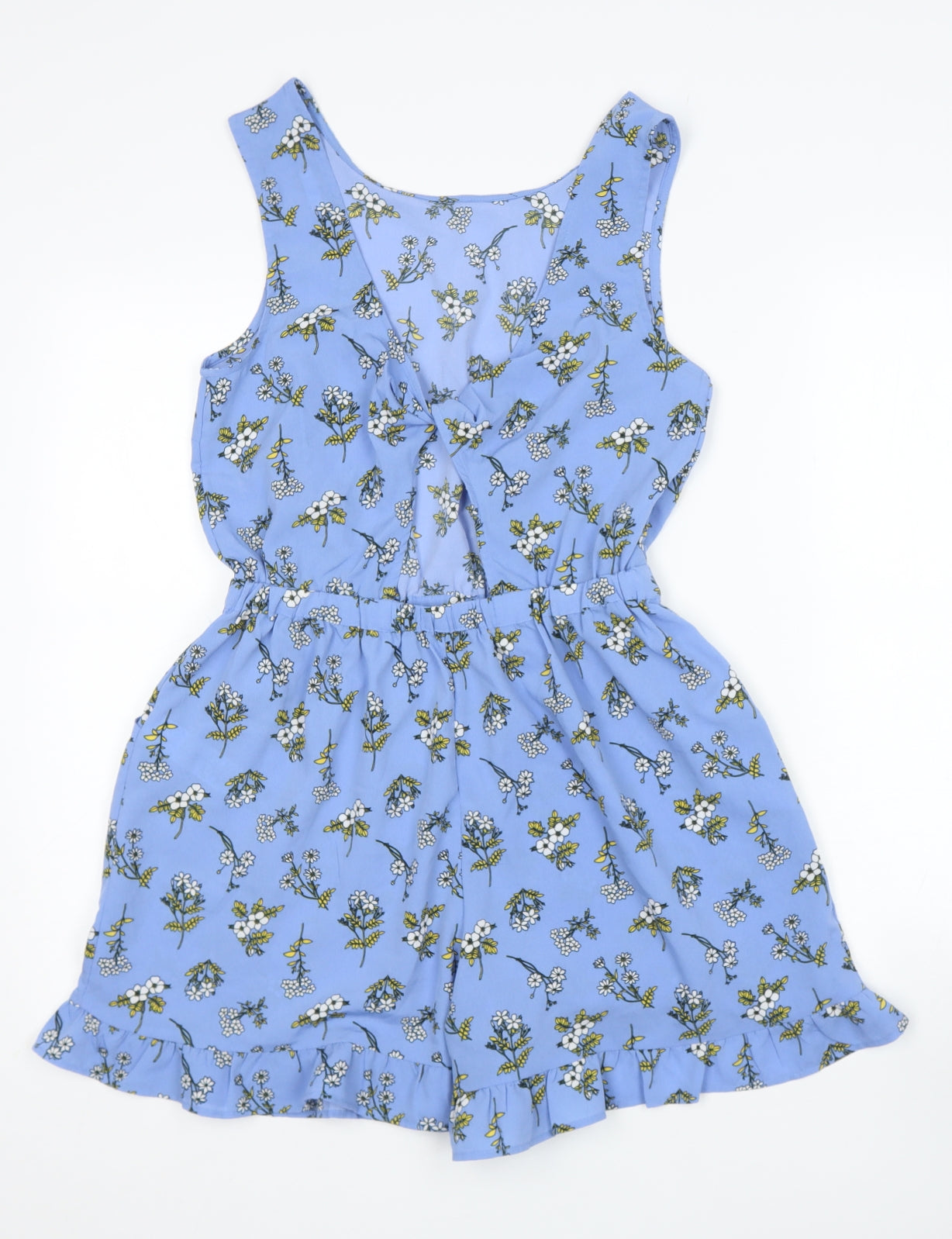 NEXT Girls Blue Floral Polyester Playsuit One-Piece Size 14 Years
