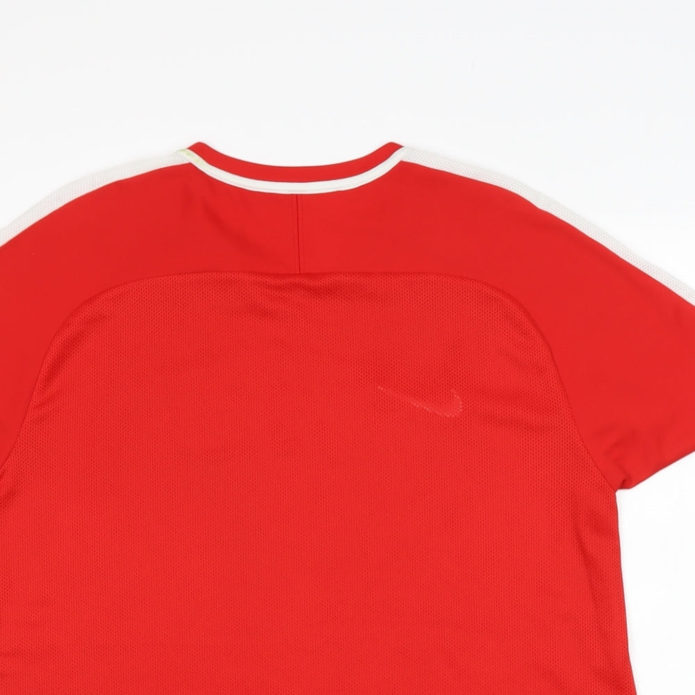 Nike Mens Red  Polyester  T-Shirt Size XL Round Neck