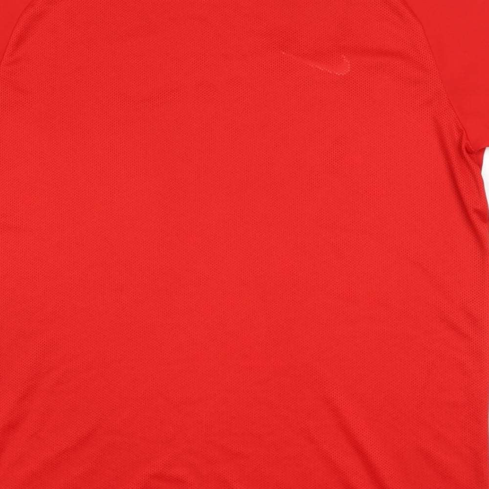 Nike Mens Red  Polyester  T-Shirt Size XL Round Neck