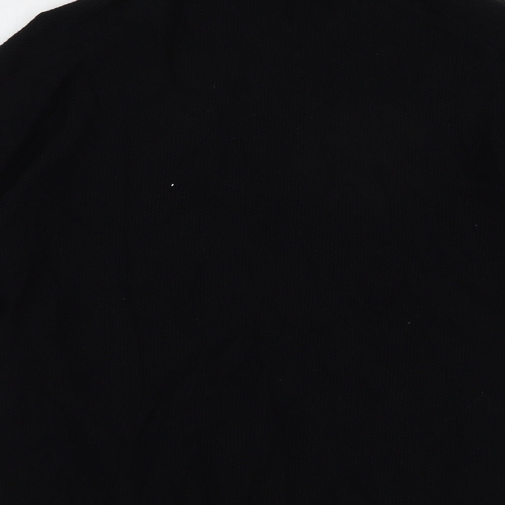George Mens Black Collared  Cotton Pullover Jumper Size L