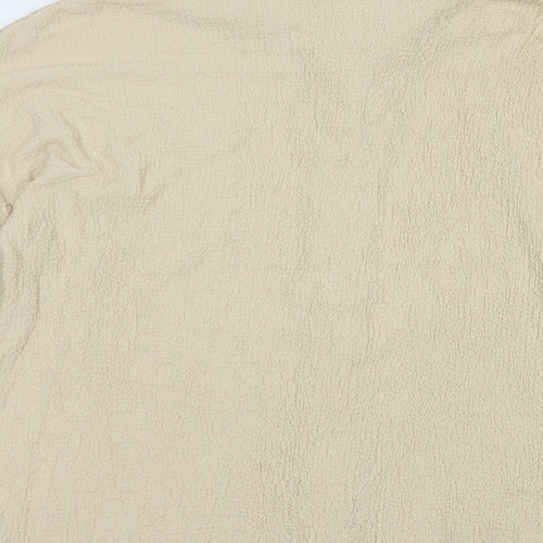 PRETTYLITTLETHING Womens Beige  Polyester Basic Button-Up Size 10 Collared