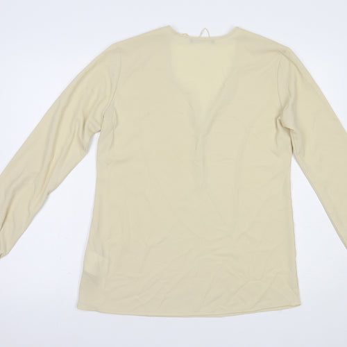 Esprit Womens Beige  Polyester Basic Blouse Size 12 V-Neck