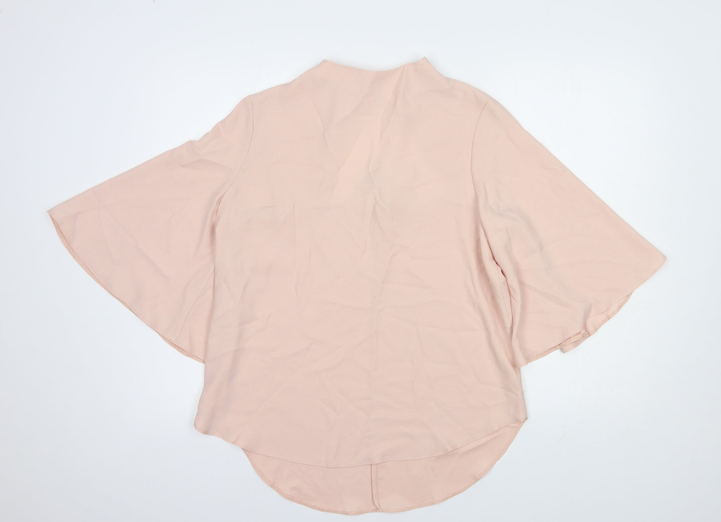 River Island Womens Pink  Polyester Basic Blouse Size 12 High Neck
