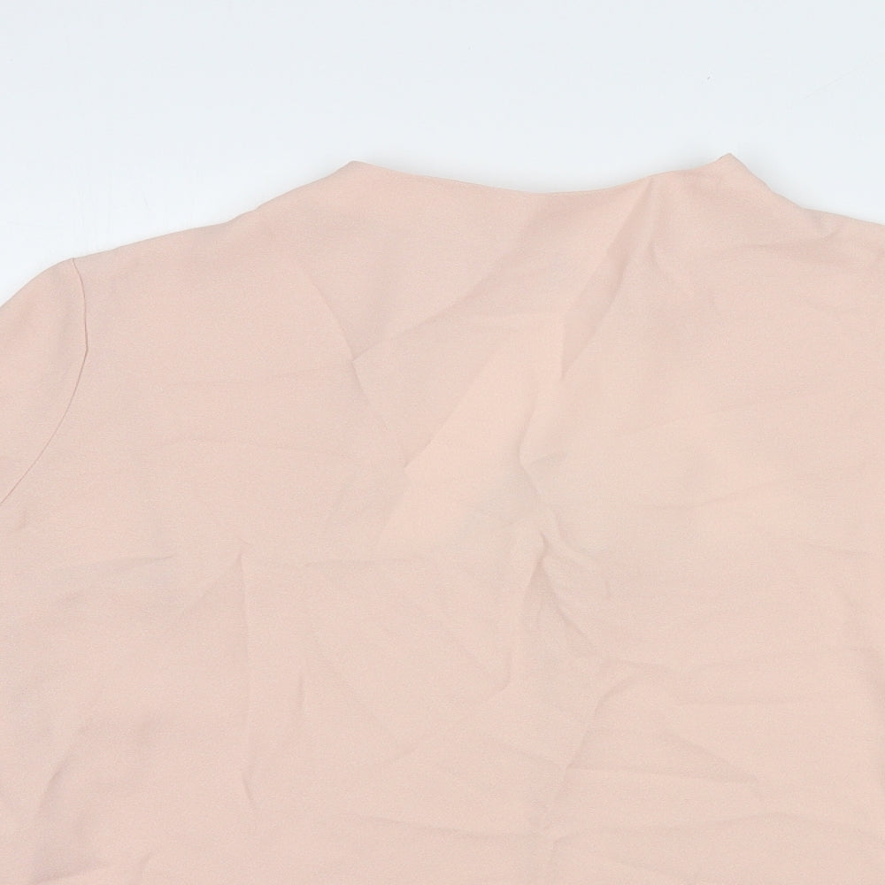River Island Womens Pink  Polyester Basic Blouse Size 12 High Neck